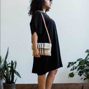 Woven stripe 3-in-1 crossbody